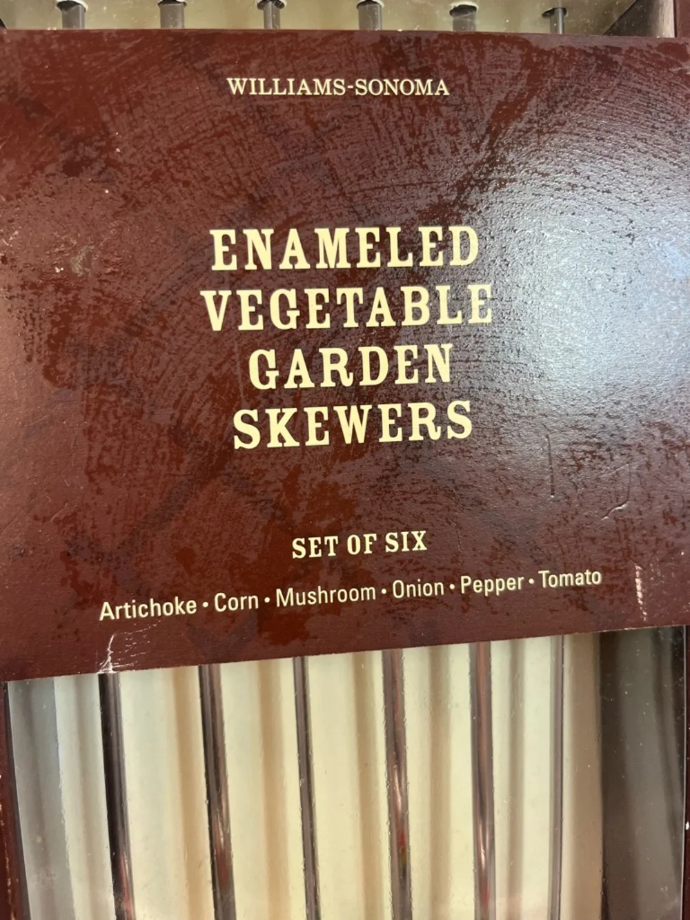 Williams-Sonoma Enameled Vegetable Garden Skewers Set Of 6 Unused Inbox
